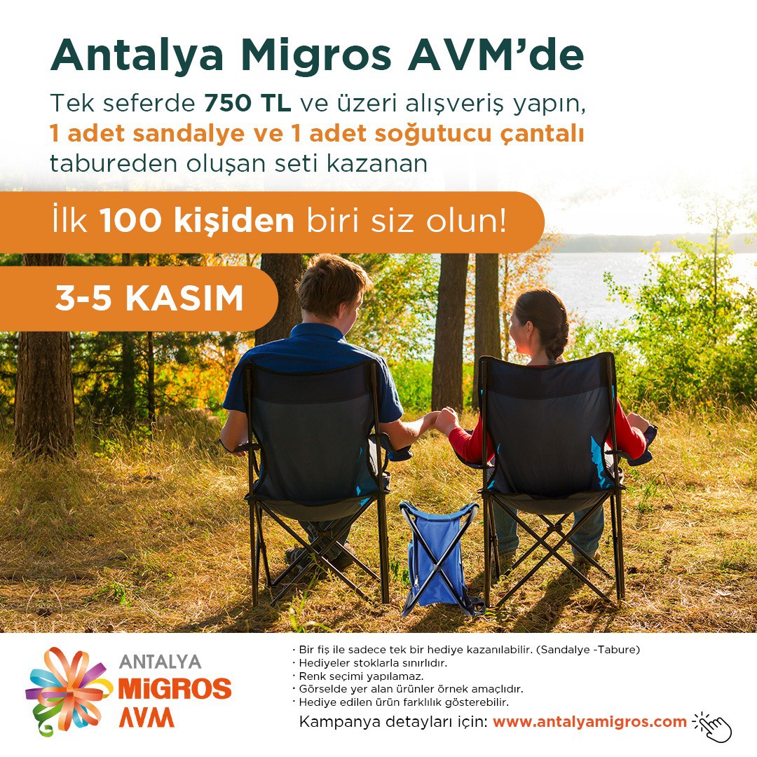 Antalya Migros AVM’de tek seferde 750 TL ve üzeri alışverişe hediye!