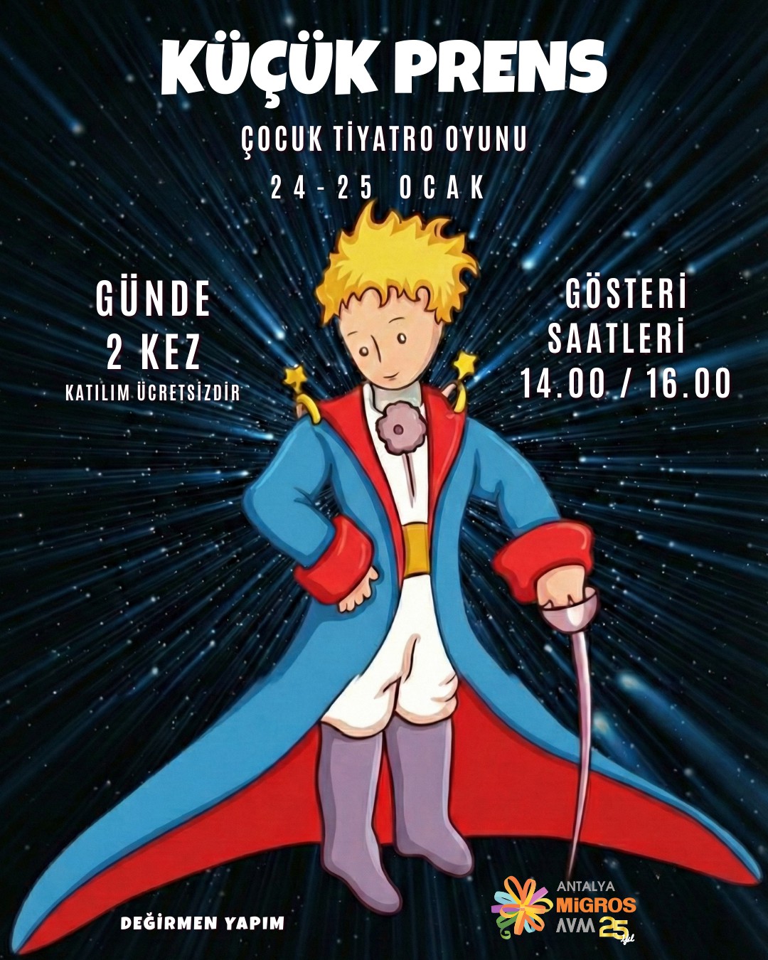 K&uuml;&ccedil;&uuml;k Prens &Ccedil;ocuk Tiyatro Oyunu